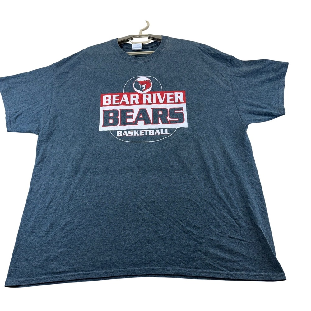 Gildan T Shirt Mens 2XL Gray Bear River Bears Basketball Short Sleeve Graphic